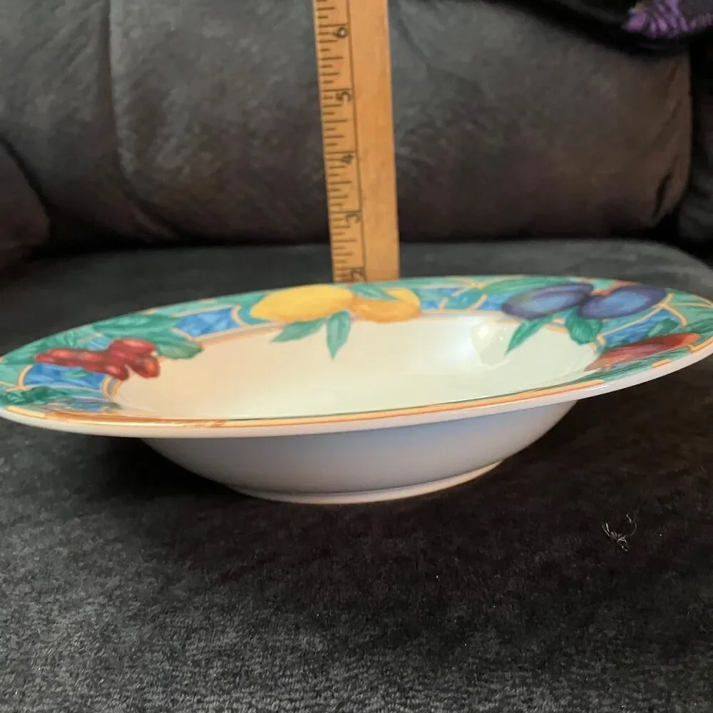 Set of 4 Victoria & Beale Forbidden Fruit Rimmed Soup Bowls 9024